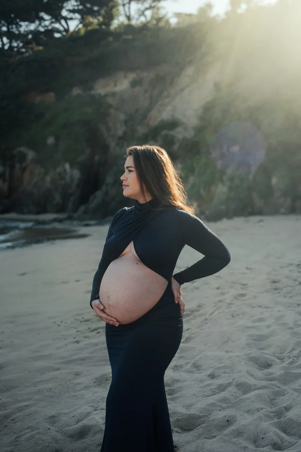 Un portrait de grossesse sur la plage